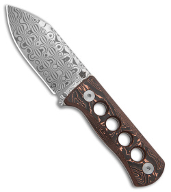 QSP Canary Neck Knife Fixed Blade Copper Foil Carbon Fiber (2.5" Dam)