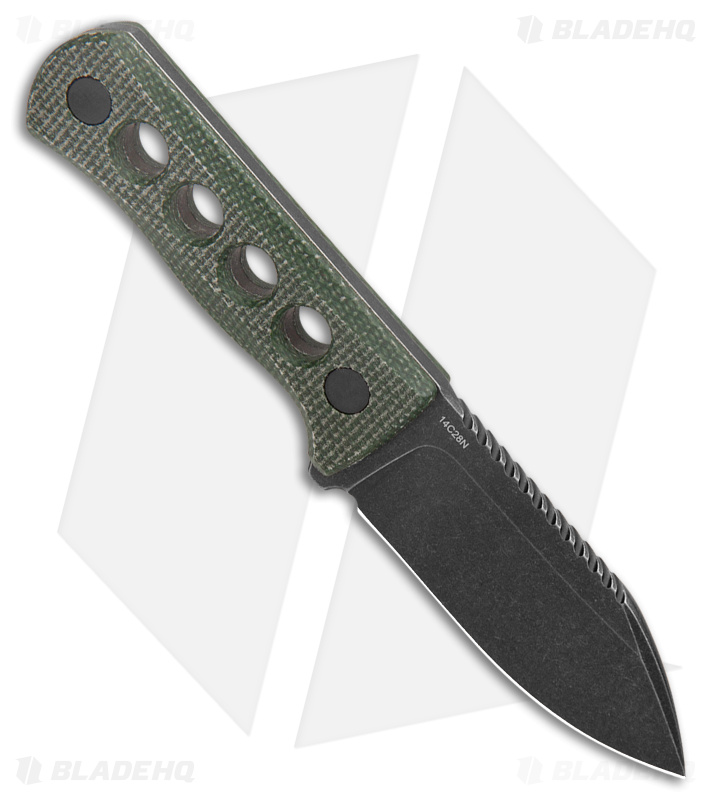 QSP Canary Neck Knife Fixed Blade Green Micarta (2.5" BW)