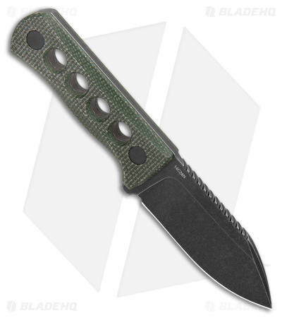QSP Canary Neck Knife Fixed Blade Green Micarta (2.5" BW)