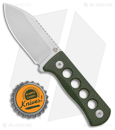 QSP Canary Neck Knife Fixed Blade Green Micarta (2.5" SW)