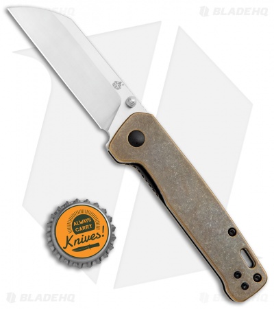 QSP Penguin Liner Lock Knife Brass (3.1" Satin) QS130-F