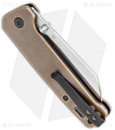 QSP Penguin Liner Lock Knife Brass (3.1" Satin) QS130-F
