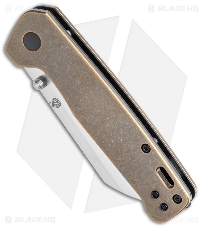 QSP Penguin Liner Lock Knife Brass (3.1" Satin) QS130-F