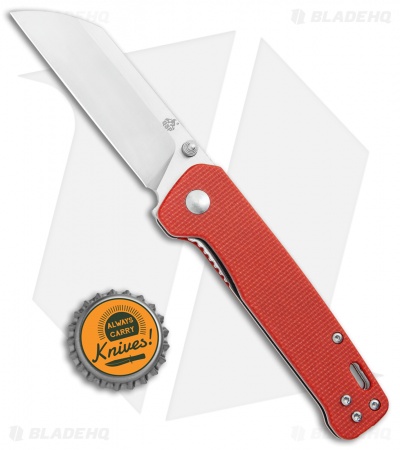 QSP Penguin Liner Lock Knife Red Micarta (3.1" Satin) QS130-D