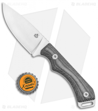 QSP Workaholic Fixed Blade Knife Black Micarta (3.5" Satin)