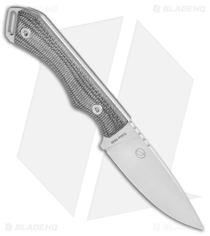 QSP Workaholic Fixed Blade Knife Black Micarta (3.5" Satin)