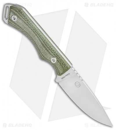 QSP Workaholic Fixed Blade Neck Knife Green Micarta (3.5" Satin)