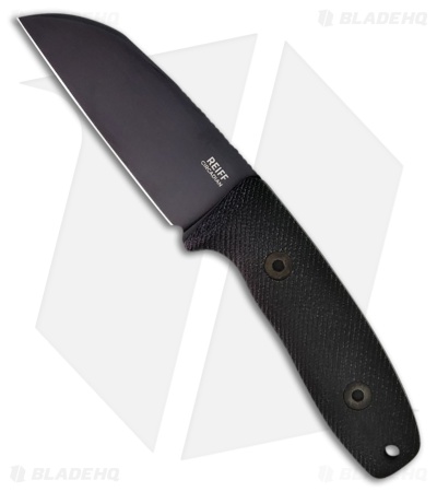 Reiff Knives Circadian Sheepsfoot Fixed Blade Knife Black Micarta (3.3" DLC)