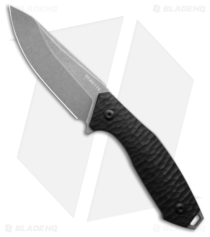 REMETTE RT-Allosaurus Fixed Blade Knife Black G-10 (3.7" Stonewash)