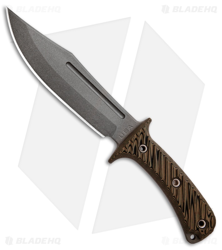 RMJ Tactical Jungle Combat | Fixed Blade Knife | Hyena Brown G-10