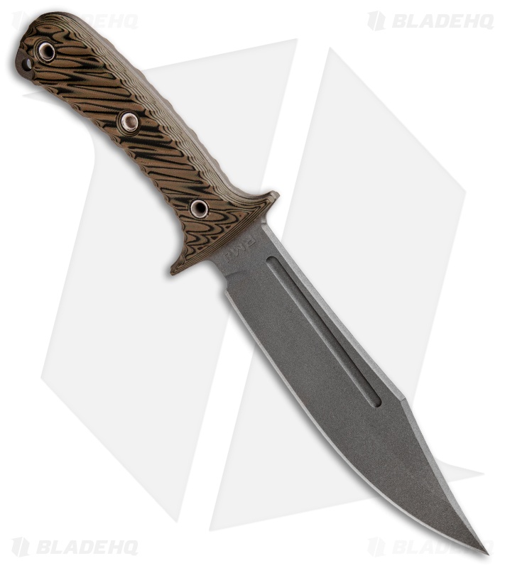 RMJ Tactical Jungle Combat | Fixed Blade Knife | Hyena Brown G-10