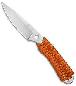 Rainier Knives Fastpak Fixed Blade Knife Orange Paracord (2.8" Stonewash)