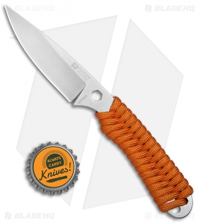 Rainier Knives Fastpak Fixed Blade Knife Orange Paracord (2.8" Stonewash)