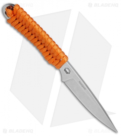 Rainier Knives Fastpak Fixed Blade Knife Orange Paracord (2.8" Stonewash)
