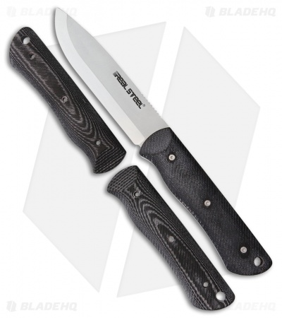 Real Steel Bushcraft Fixed Blade Knife White/Black G-10 (4" Satin) RS3713