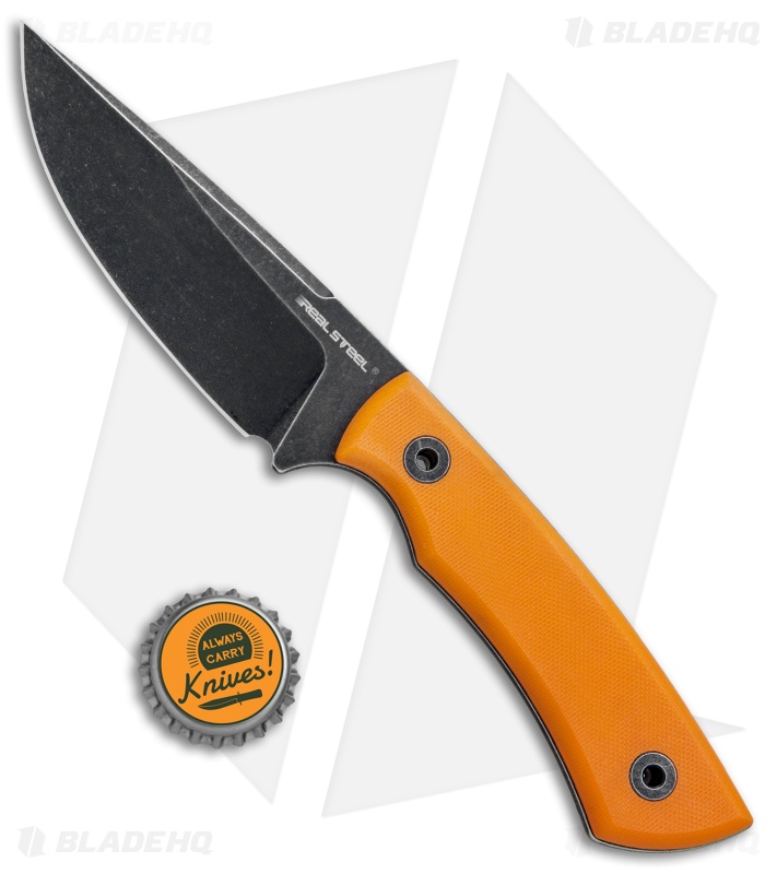 Real Steel Forager Fixed Blade Knife Orange G-10 (4.25" Black SW)