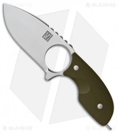 Real Steel Mini 127 Fixed Blade Neck Knife Green G-10 (2.75" Satin)