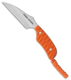 Real Steel Mini 130B Wharncliffe Fixed Blade Neck Knife Orange G-10 (2.5" Satin)