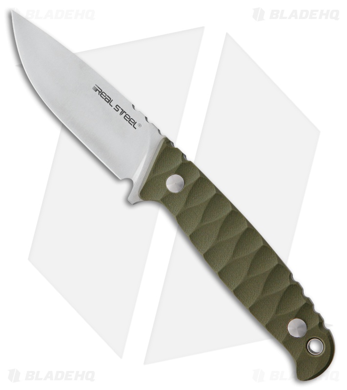 Real Steel Observer Fixed Blade Knife Green G-10 (3.5" Satin) 
