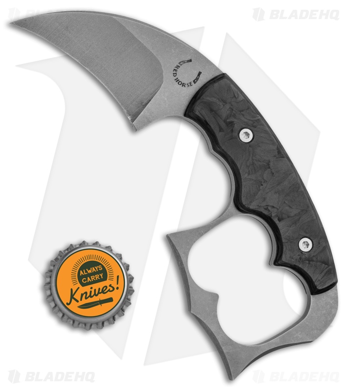 Red Horse Knife Works Malice Double Knuckle Fixed Blade Carbon Fiber (2.6" SW)