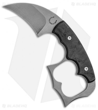 Red Horse Knife Works Malice Double Knuckle Fixed Blade Carbon Fiber (2.6" SW)