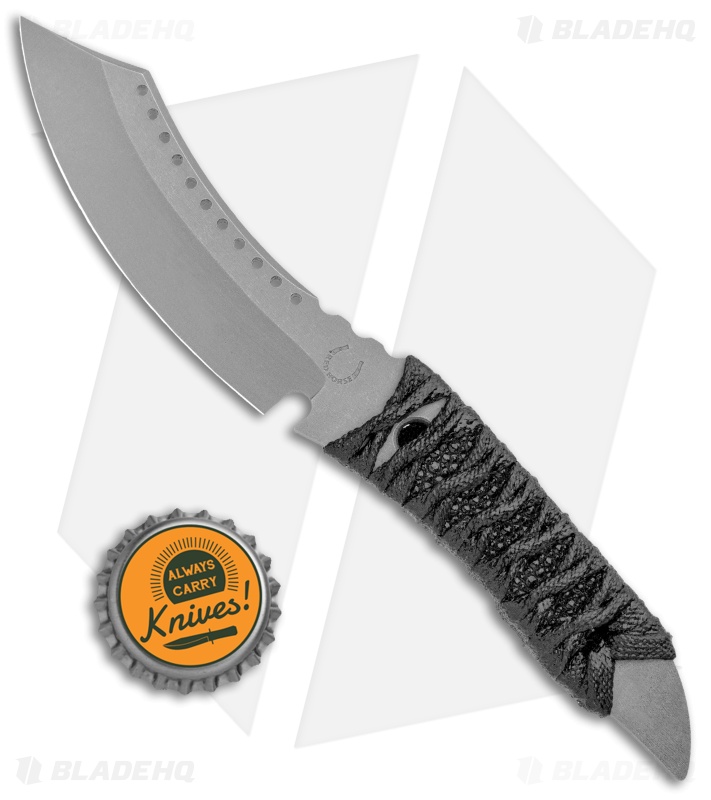Red Horse Knife Works Mini Hell Razor Fixed Blade Knife Black Cord (3.52" SW)