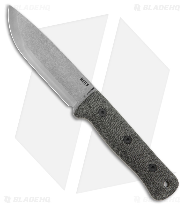 Reiff Knife S5 Glider Bushcraft Fixed Blade Green/Black Micarta (5" Acid SW)
