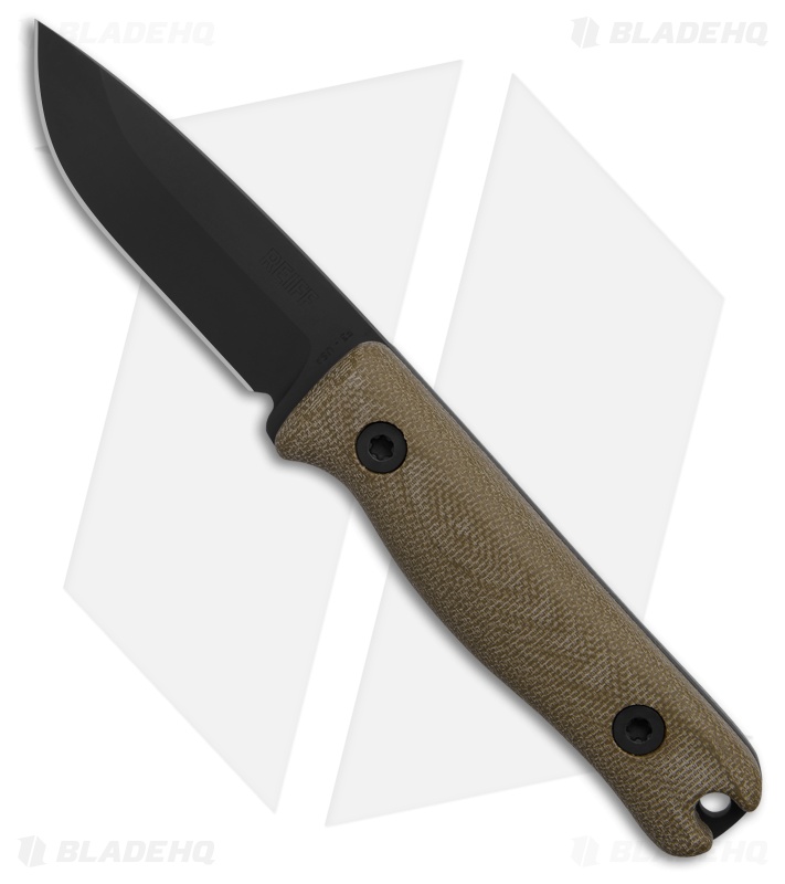 Reiff Knives F3 EDC Fixed Blade Knife OD Green Micarta w/Kydex Sheath (2.9" Blk)