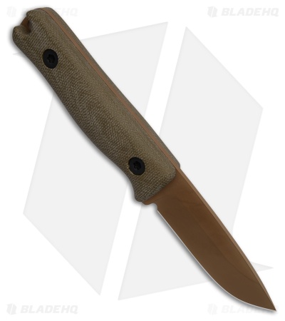Reiff Knives F3 EDC Fixed Blade Knife OD Green Micarta w/Kydex Sheath (2.9" FDE)