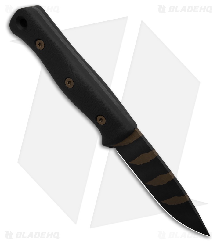 Reiff Knives F4 Bushcraft Fixed Blade Survival Knife Black G-10 (4" Rip Torn)