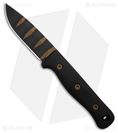 Reiff Knives F4 Bushcraft Fixed Blade Survival Knife Black G-10 (4" Rip Torn)