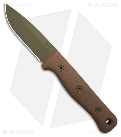 Reiff Knives F4 Bushcraft Survival Knife Crocodile Tan G-10