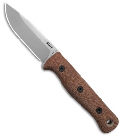 Reiff Knives F4 Bushcraft Survival MagnaCut Knife Natural Micarta (4" SW) LH