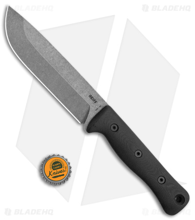 Reiff Knives F6 Leuku Survival Knife Black G-10 (6" Acid Stonewash)