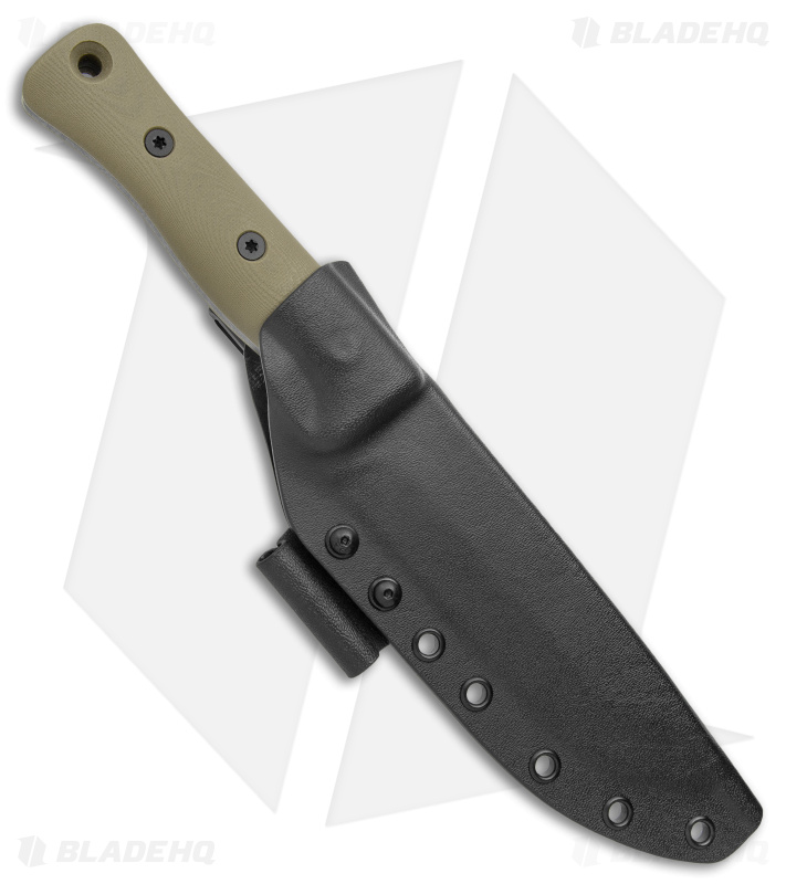Reiff Knives F6 Leuku Survival Knife OD Green G-10 (6" Acid Stonewash)