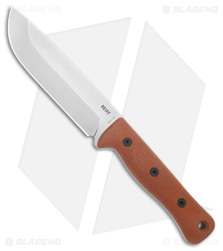 Reiff Knives F6 Leuku Survival Knife Natural Micarta Leather (6" SW MagnaCut) LH