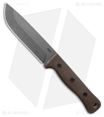 Reiff Knives F6 Leuku Survival Knife OD Green Micarta (6" Acid Stonewash)