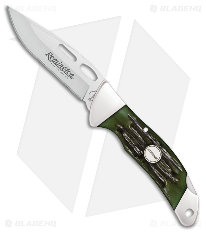 Remington Heritage Clasp Lockback Knife Green Jigged Bone (2.75" Satin)