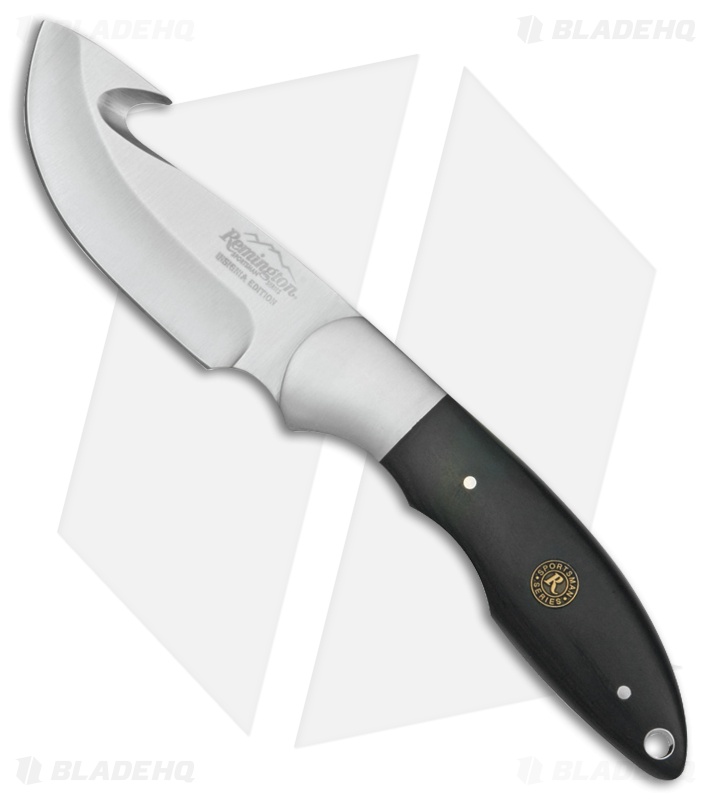 Remington Sportsman Gut Hook Fixed Blade Knife Black Wood (3.25" Satin)