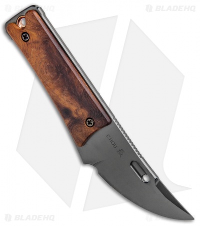 Rockstead CHOU-IW Neck Knife Ebonite Fixed Blade (1.875" Polish DLC)