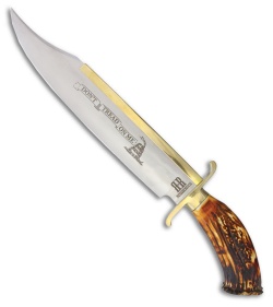 Rough Rider Don't Tread On Me Bowie Fixed Blade Knife Crown Stag (15.5&quot; Satin) | 94846
