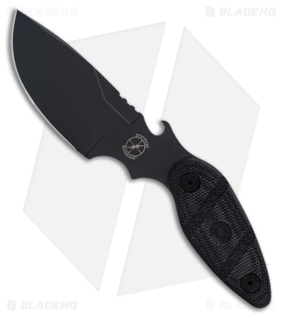 Sniper Bladeworks Skinner Fixed Blade Knife Black Canvas Micarta (4.3" PVD)