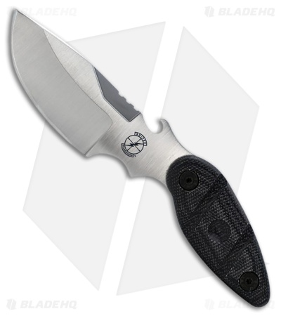 Sniper Bladeworks Skinner Fixed Blade Knife Black Canvas Micarta (4.3" Satin)