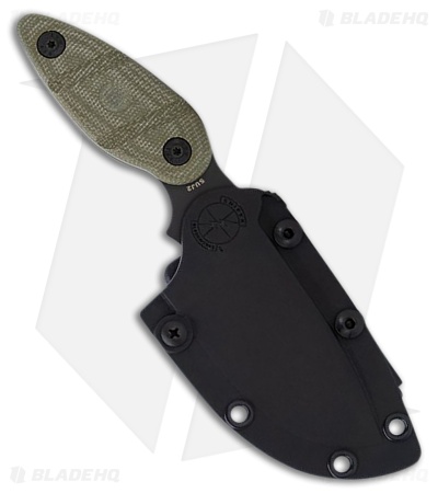 Sniper Bladeworks Skinner Fixed Blade Knife OD Green Canvas Micarta (4.3" PVD)