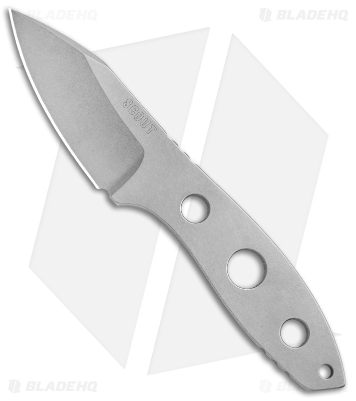 Scout Leather Co. Sopa Fixed Blade w/ Leather Sheath (2.75" Stonewash)