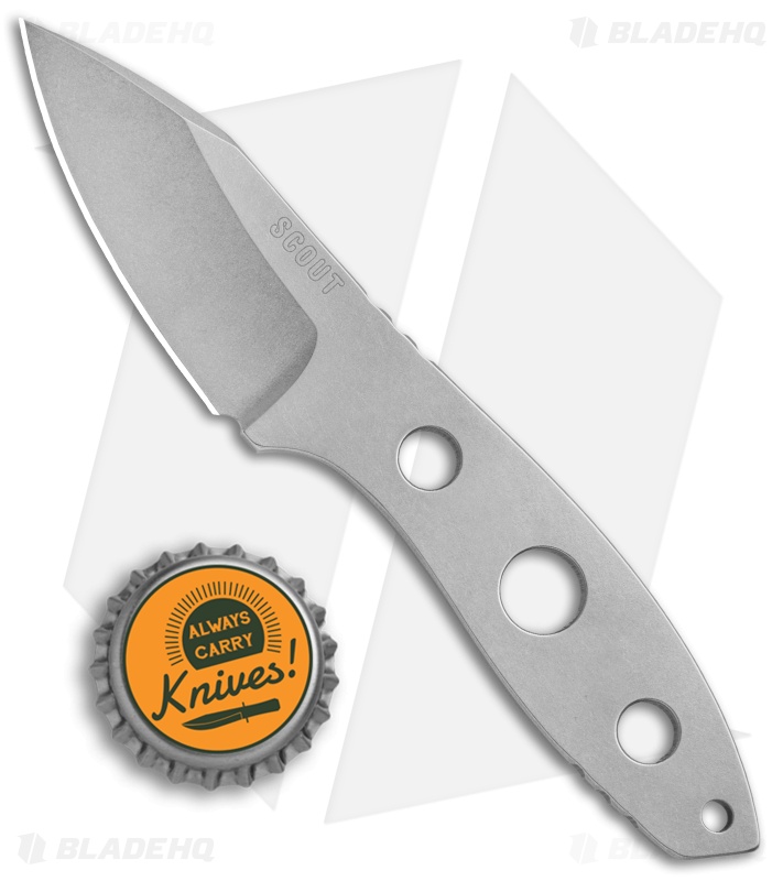 Scout Leather Co. Sopa Fixed Blade w/ Leather Sheath (2.75" Stonewash)