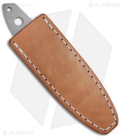 Scout Leather Co. Sopa Fixed Blade w/ Leather Sheath (2.75" Stonewash)