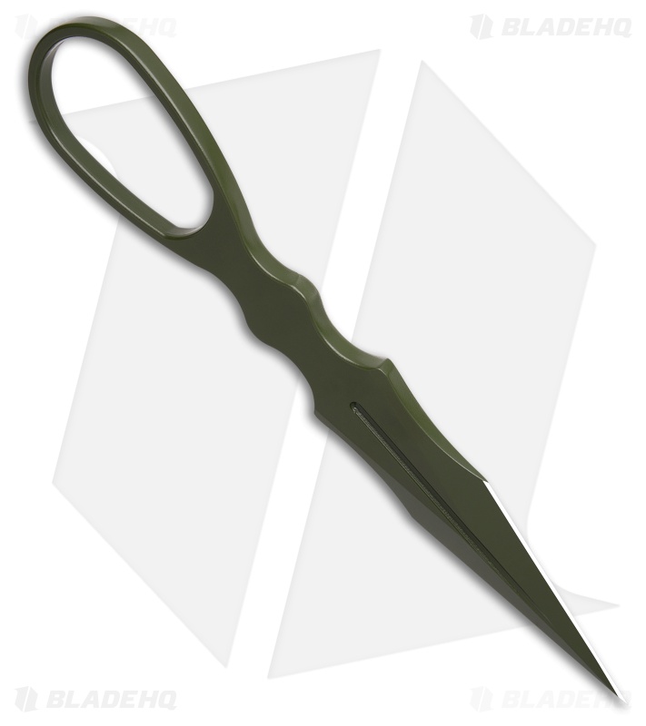 Skallywag Tactical D2 Dagger Fixed Blade Knife OD Green D2 Steel (2.5" Green)
