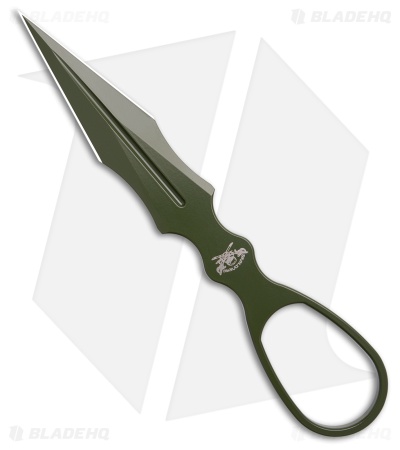 Skallywag Tactical D2 Dagger Fixed Blade Knife OD Green D2 Steel (2.5" Green)