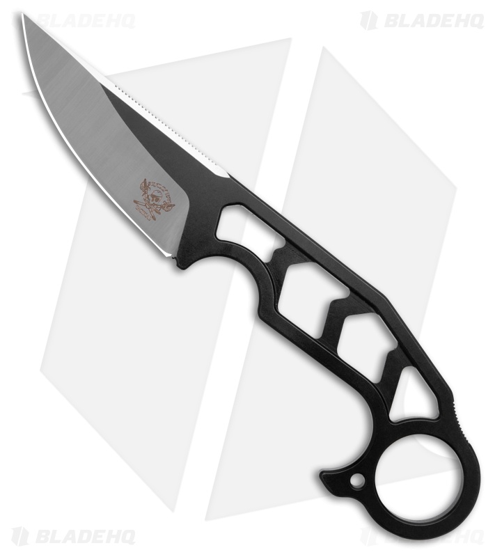 Skallywag Tactical Skeletor Fixed Blade Knife Black 440C Steel (3.25" Two-Tone) 